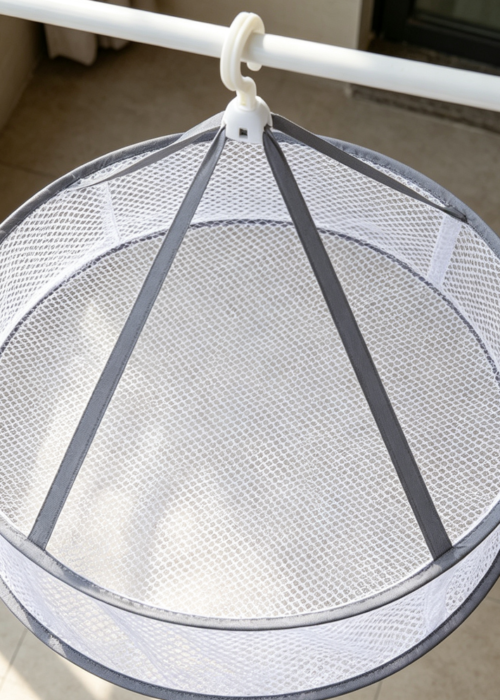 Gray Mesh Collapsible Flat Drying Rack 1-Piece