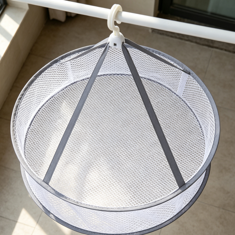 Gray Mesh Collapsible Flat Drying Rack 1-Piece