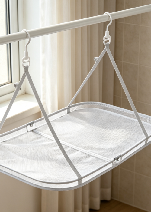 Nylon Mesh Flat Hanging Drying Net 27.6x19.7 in 1-Tier