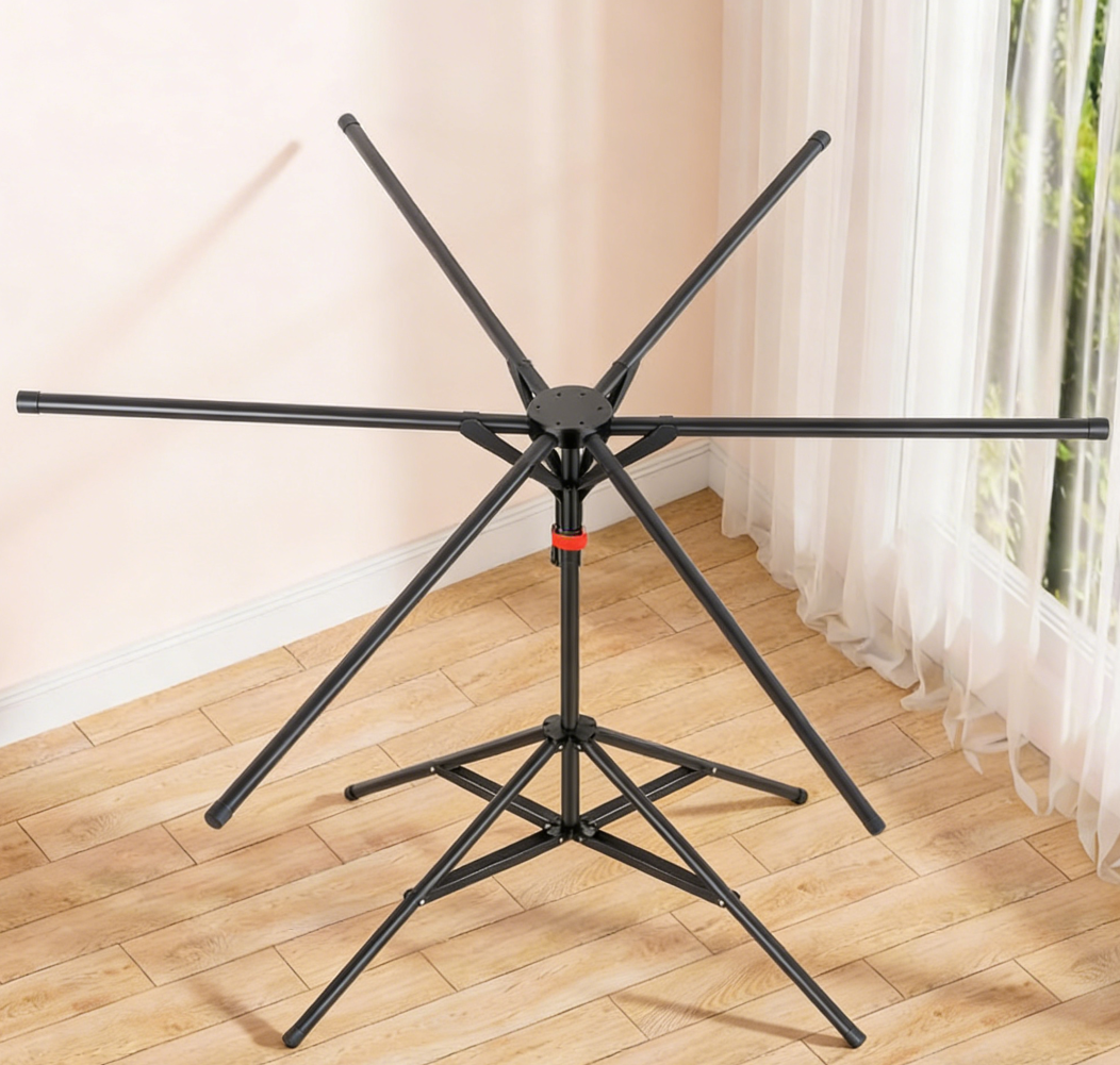 Foldable Tripod Stand with Adjustable Poles and Hooks