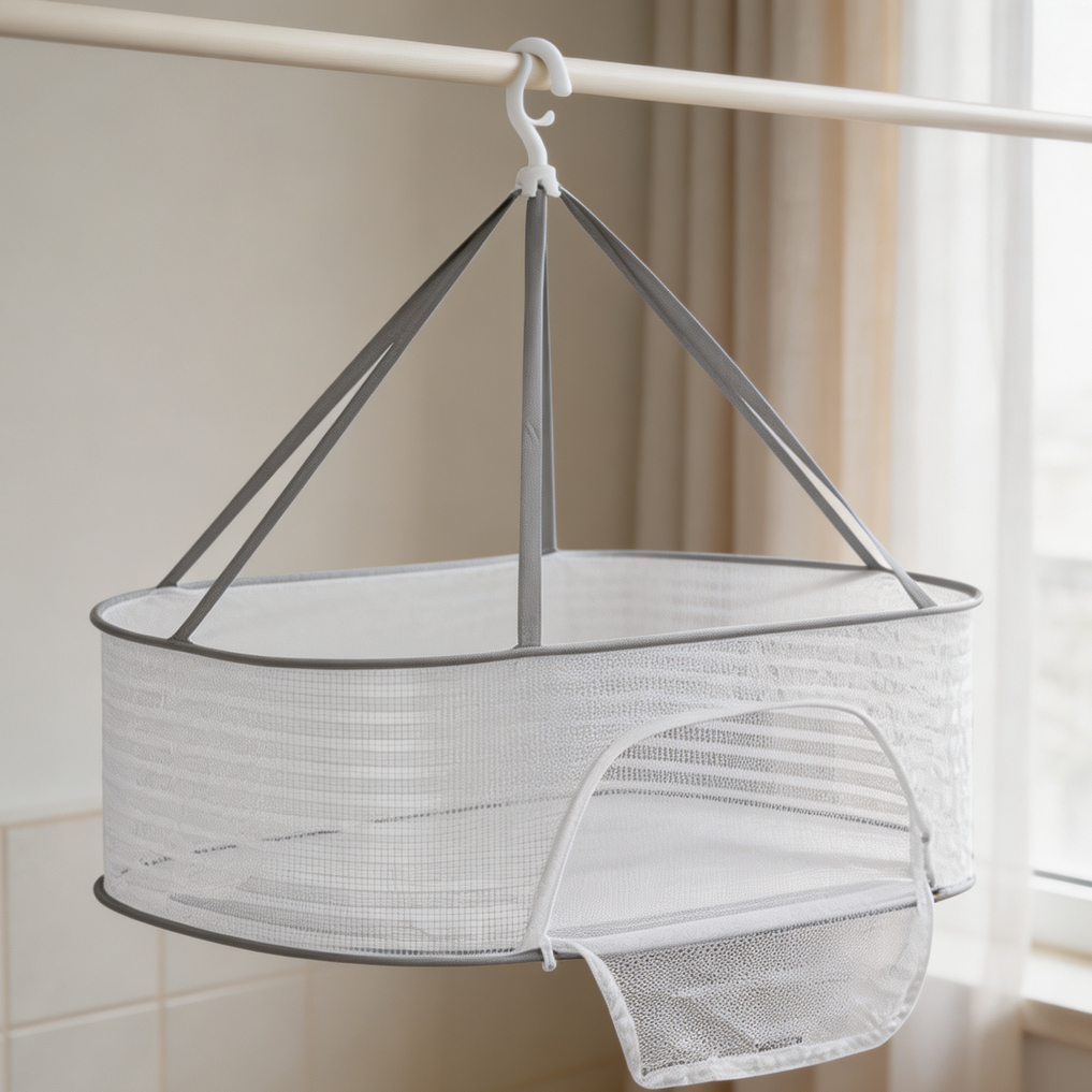 Foldable Hanging Drying Net with Zipper 1-Layer - Image 2