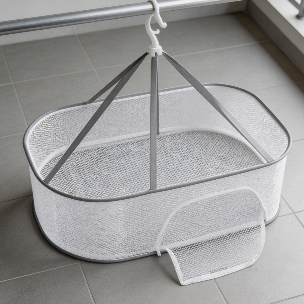 Foldable Hanging Drying Net with Zipper 1-Layer