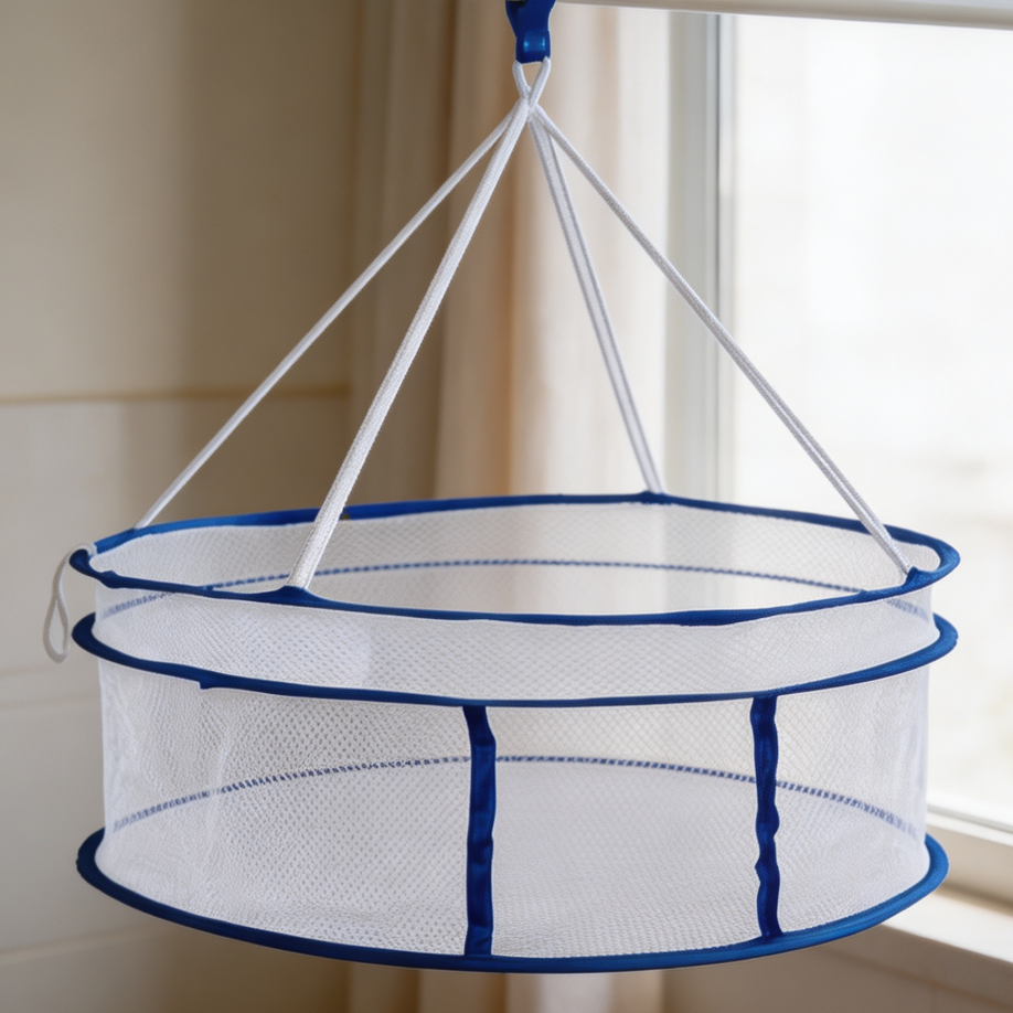 2-Layer White Mesh Hanging Flat Dryer Collapsible