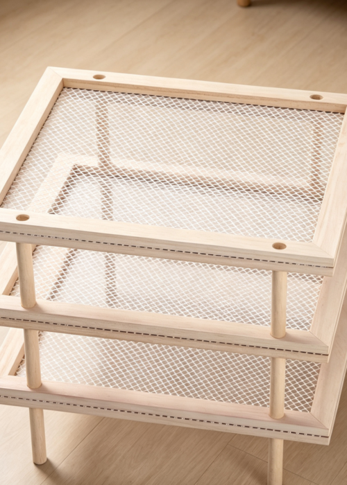 3-Set Large Stackable Wood Herb Dryer 12.6x16.5 with Mesh