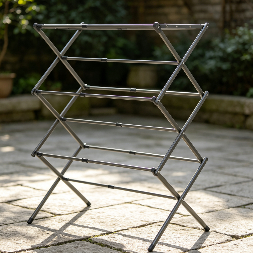 Silver 3-Tier Expandable Metal Drying Rack - Image 2