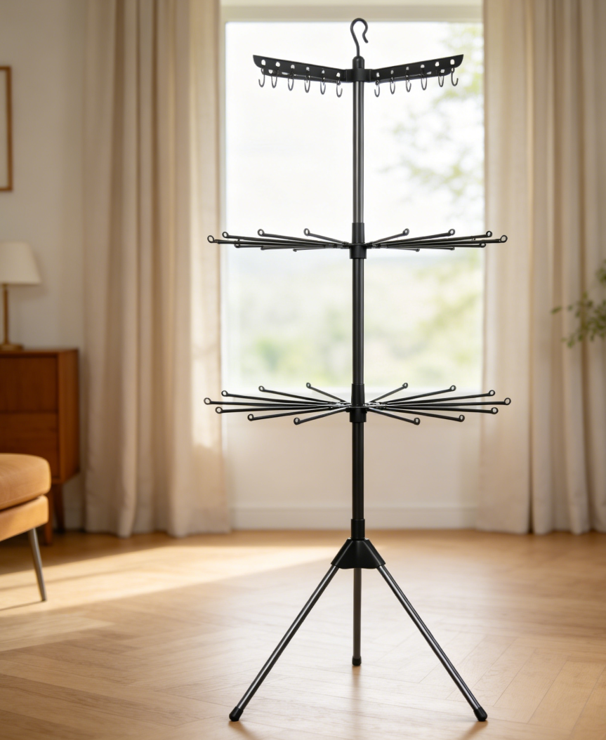 3-Tier Tripod Drying Rack with Rotatable Arms - Image 2