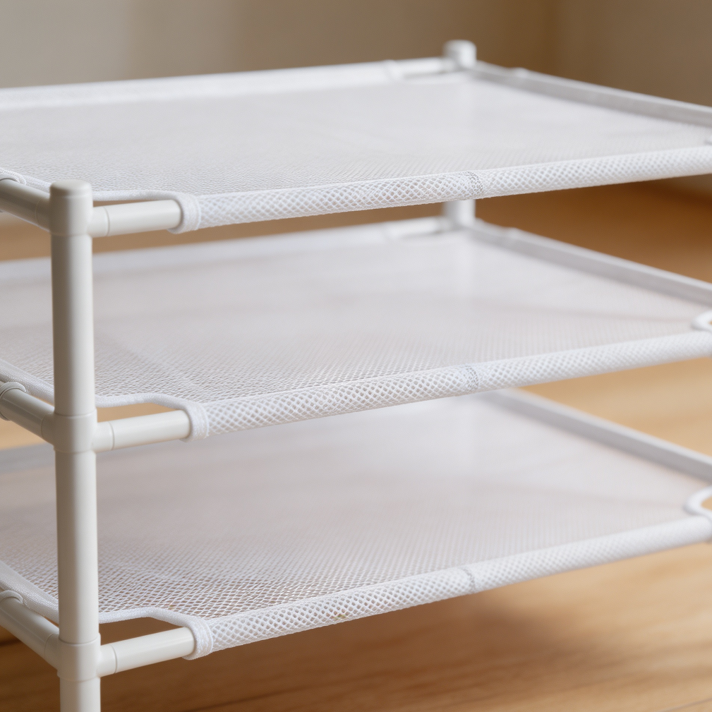 4-Pack Stackable Mesh Flat Laundry Drying Rack White - Image 2
