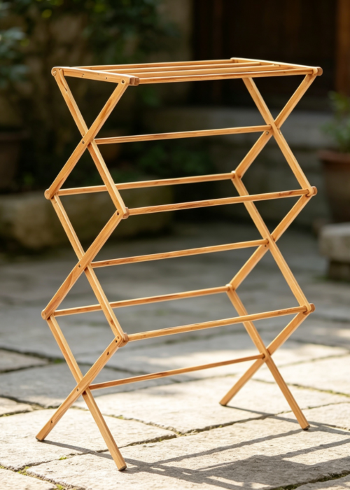 Collapsible Bamboo Space-Saving Drying Stand