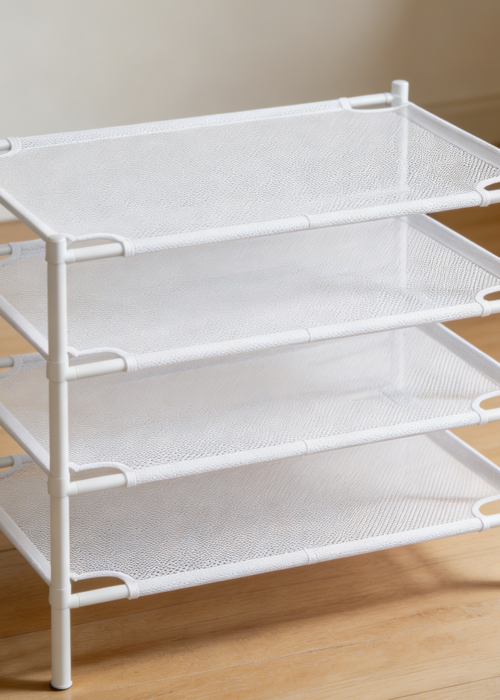 4-Pack Stackable Mesh Flat Laundry Drying Rack White