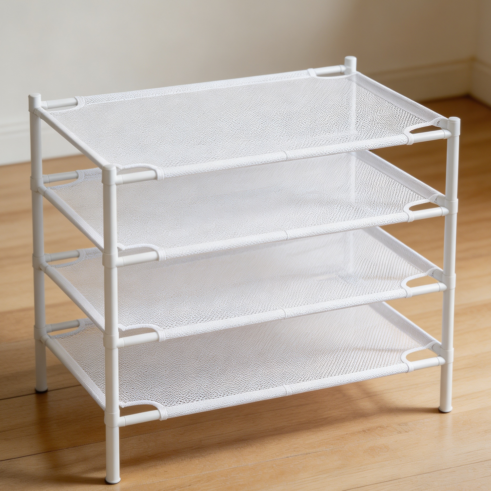 4-Pack Stackable Mesh Flat Laundry Drying Rack White