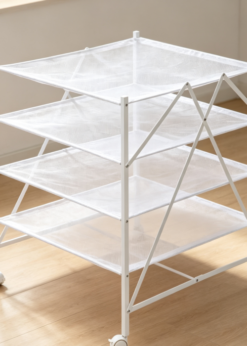 5-Tier Rolling Mesh Flat Drying Rack 43 ft 30 lbs