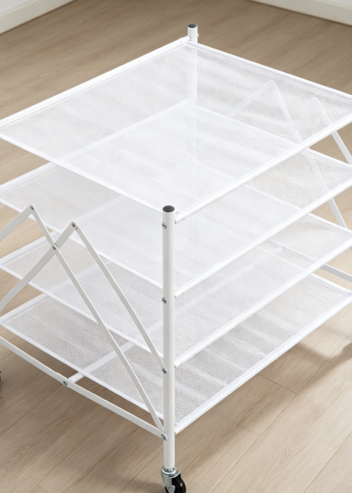 5-Tier Stackable Foldable Mesh Flat Dryer White