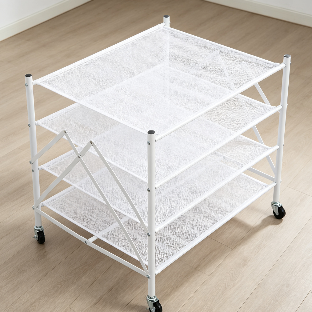 5-Tier Stackable Foldable Mesh Flat Dryer White