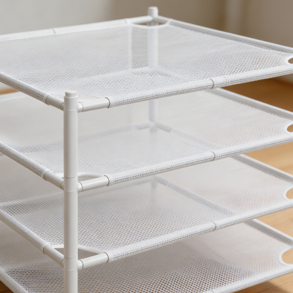 4-Pack Stackable Mesh Flat Dryer White - Image 2