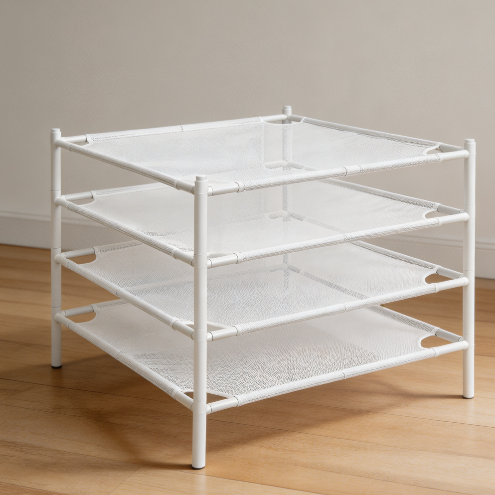4-Pack Stackable Mesh Flat Dryer White