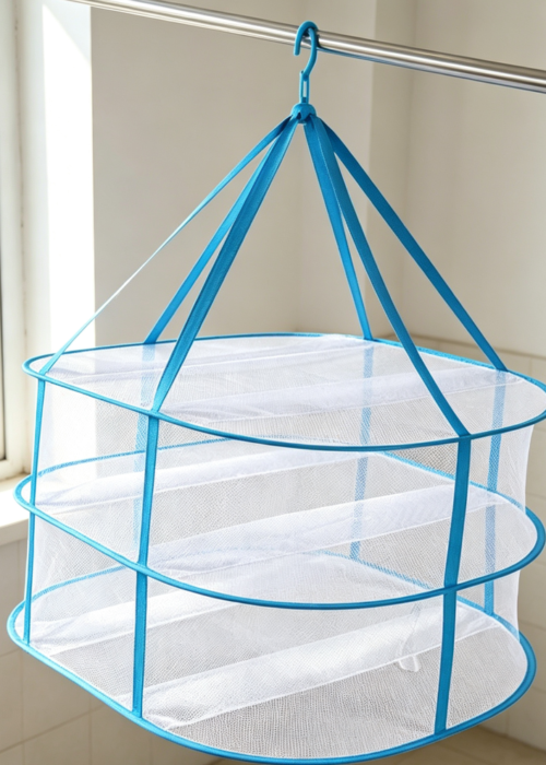3-Tier Folding Hanging Mesh Dryer with Fixing Band