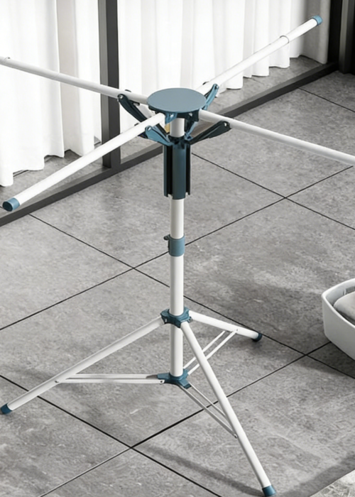 Height-Adjustable Tripod Drying Rack with Clips